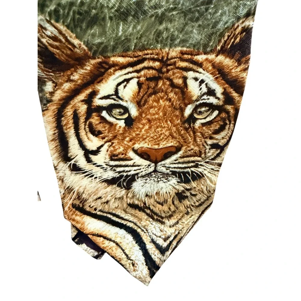Endangered Species John Dawson Silk Tie Lot Cougars Siberian‎ Tiger Vintage 1993